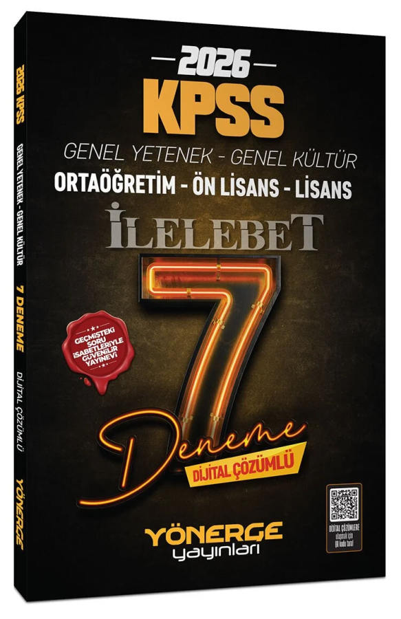 2026 KPSS Genel Yetenek Genel Kültür İlelebet 7 Deneme Çözümlü Yönerge Yayınları