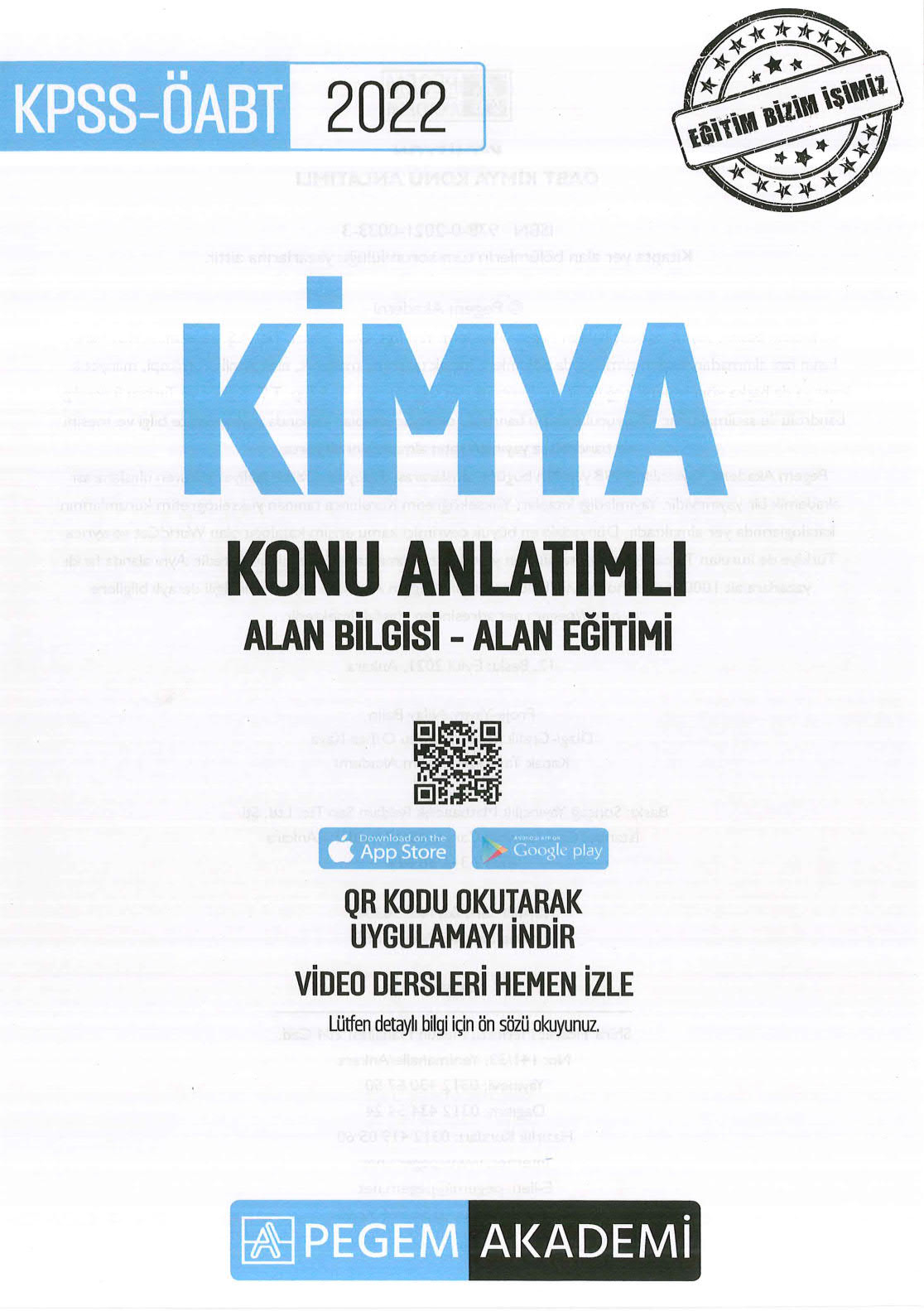 KİMYA KONU ANLATIMLI ALAN BİLGİSİ- ALAN EĞİTİMİ