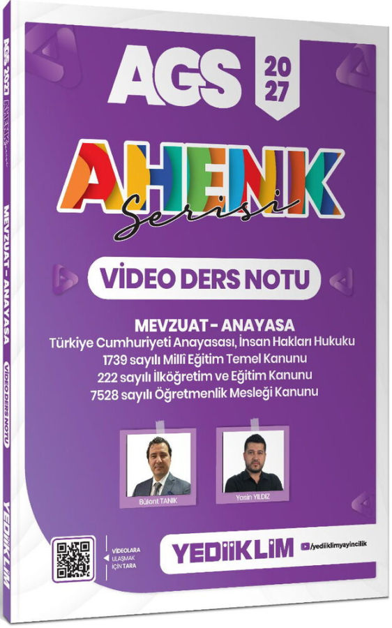 2027 MEB-AGS Mevzuat-Anayasa Video Ders Notu Ahenk Serisi Yediiklim Yayınları