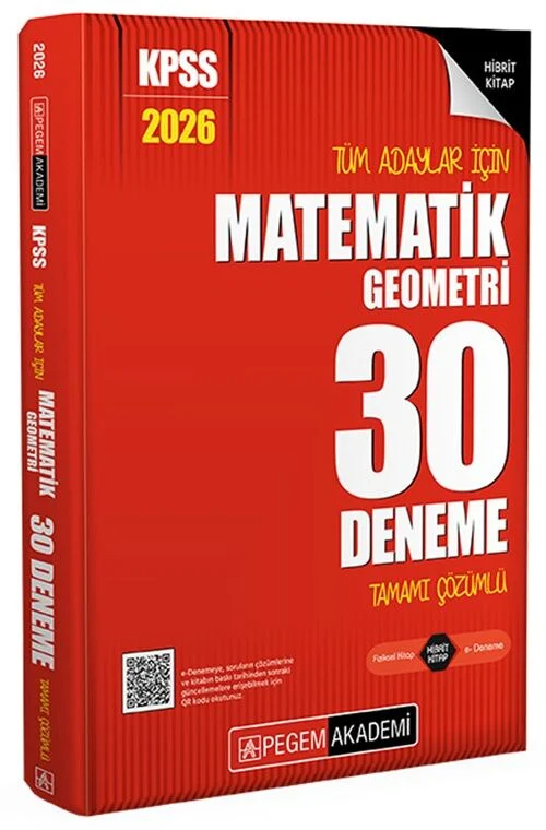 2026 KPSS Tüm Adaylar İçin Matematik Geometri 30 Deneme Tamamı Çözümlü Pegem Yayınları