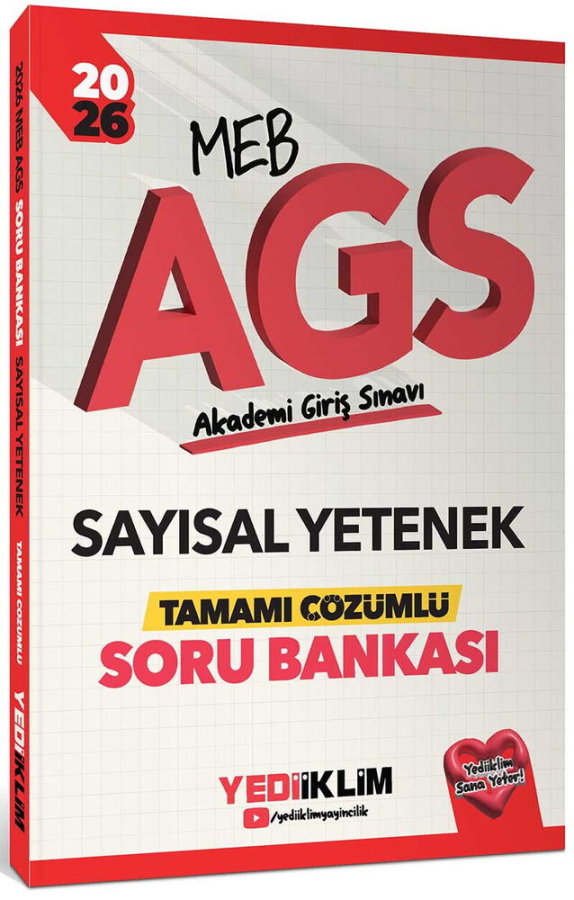 2026 MEB AGS Sayısal Yetenek Tamamı Çözümlü Soru Bankası Yediiklim Yayınları