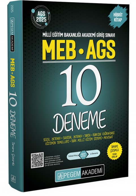 2025 MEB AGS Tamamı Çözümlü 10 Deneme Pegem Akademi