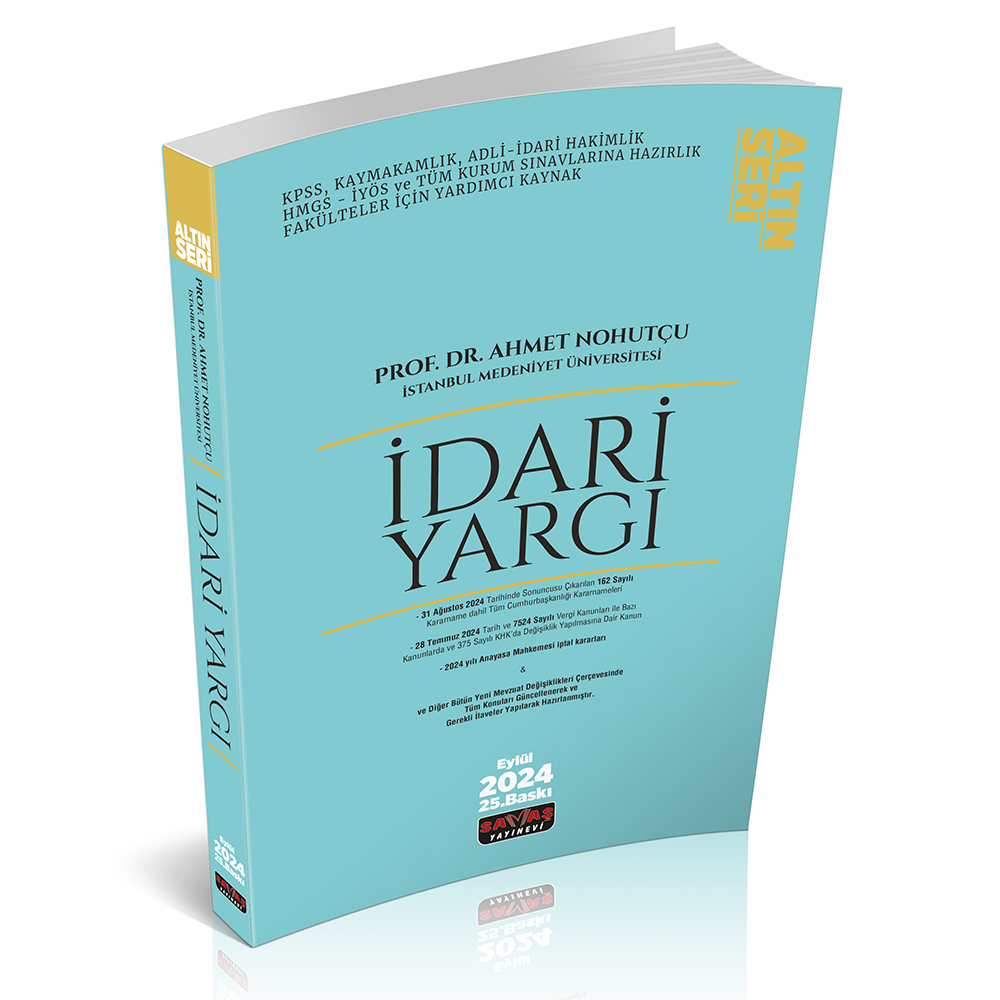 Savaş Yayınevi İdari Yargı Konu Anlatımı Ahmet Nohutçu Eylül 2024