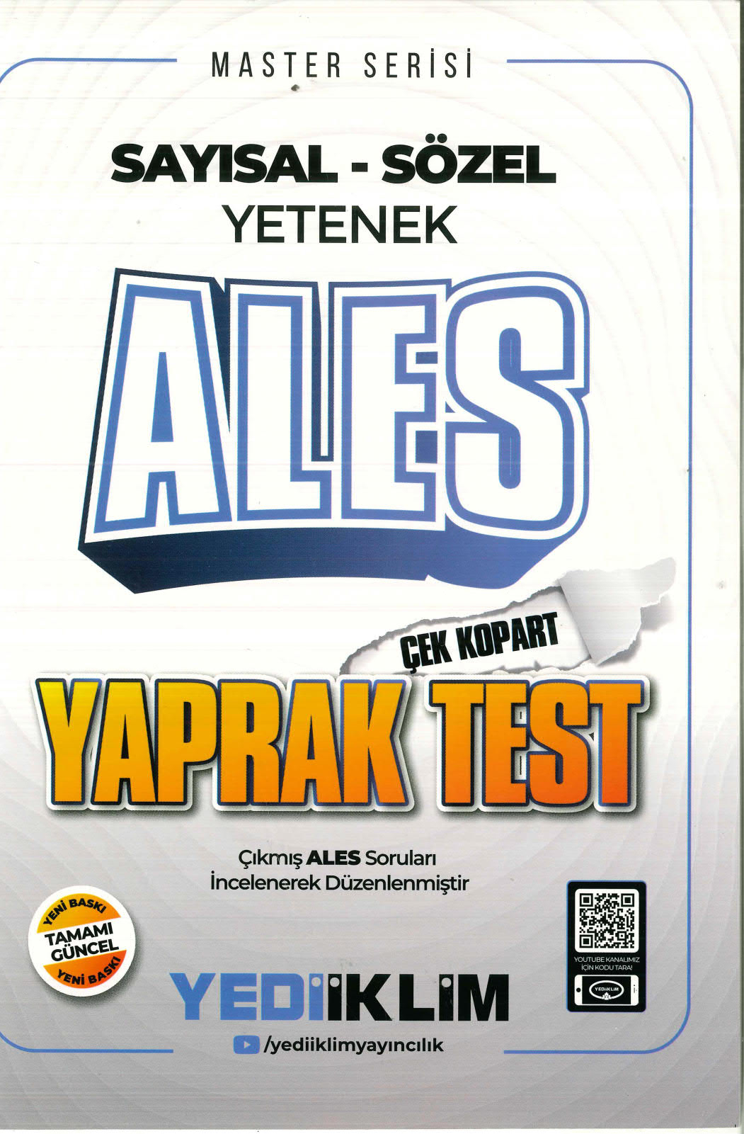 2025 Master Serisi ALES Sayısal-Sözel Yetenek Çek Kopart Yaprak Test Yediiklim Yayınları