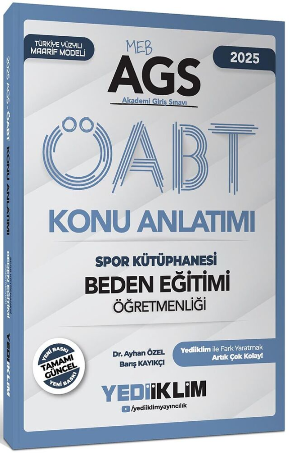 2025 MEB AGS ÖABT Beden Eğitimi Öğretmenliği Spor Kütüphanesi Konu Anlatımı Yediiklim Yayınları
