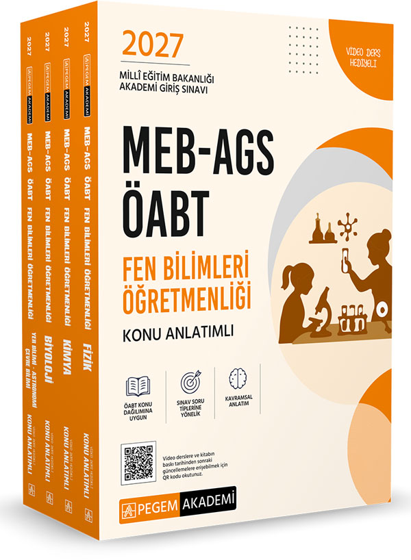 2027 ÖABT MEB-AGS Fen Bilimleri Öğretmenliği Konu Anlatımı Modüler Set (Fizik-Kimya-Biyoloji-Yer Bilimleri-Astronomi-Çevre Bilimi) Pegem Akademi Yayınları