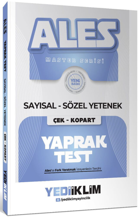 2027 ALES Master Seris Sayısal Sözel Yetenek Çek Kopart Yaprak Test Yediiklim Yayınları