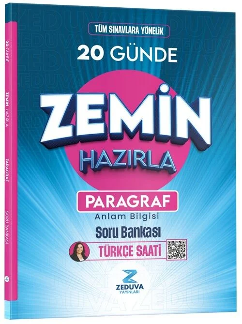 Türkçe Saati 20 Günde Zemin Hazırla Paragraf Anlam Bilgisi Soru Bankası Zeduva Yayınları