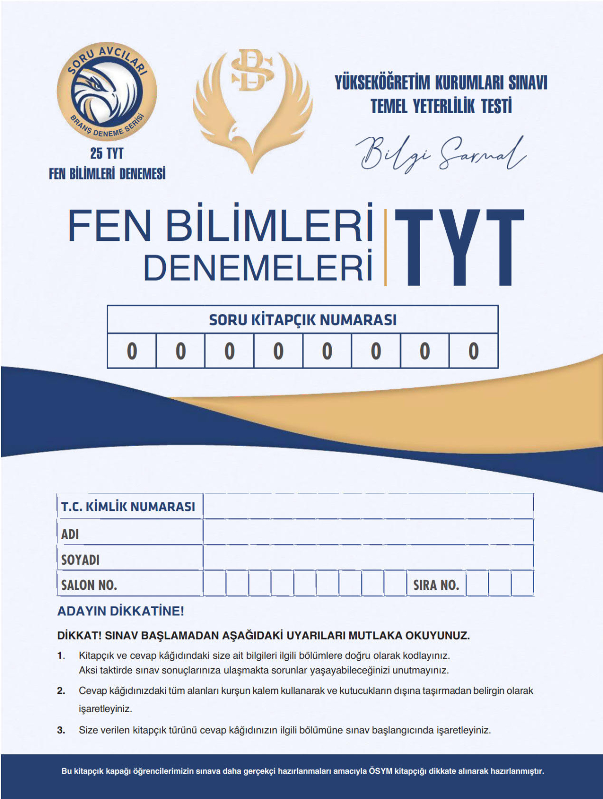 TYT FEN BİLİMLERİ DENEMELERİ 25*20