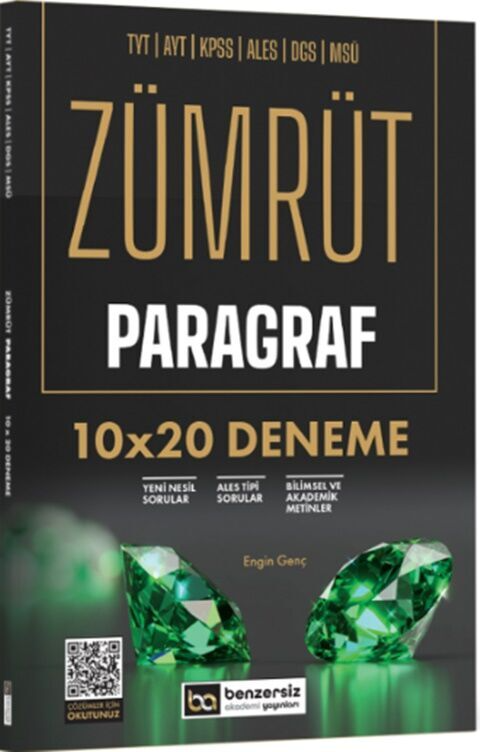Zümrüt Paragraf 10x20 Deneme Benzersiz Akademi Yayınları