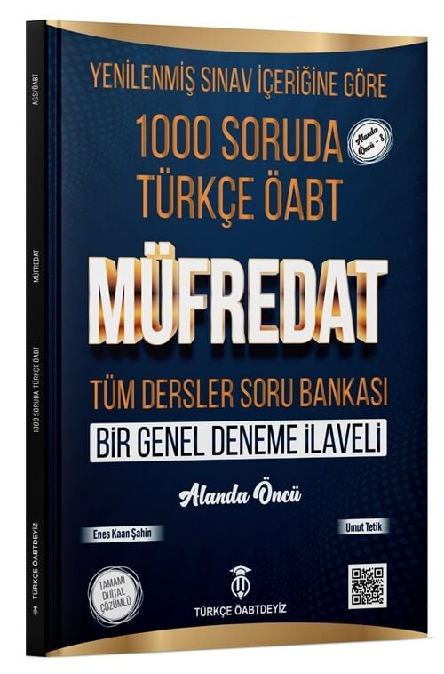 2025 ÖABT Türkçe Öğretmenliği 1000 Soruda Müfredat Soru Bankası Çözümlü Enes Kaan Şahin Türkçe ÖABTDEYİZ
