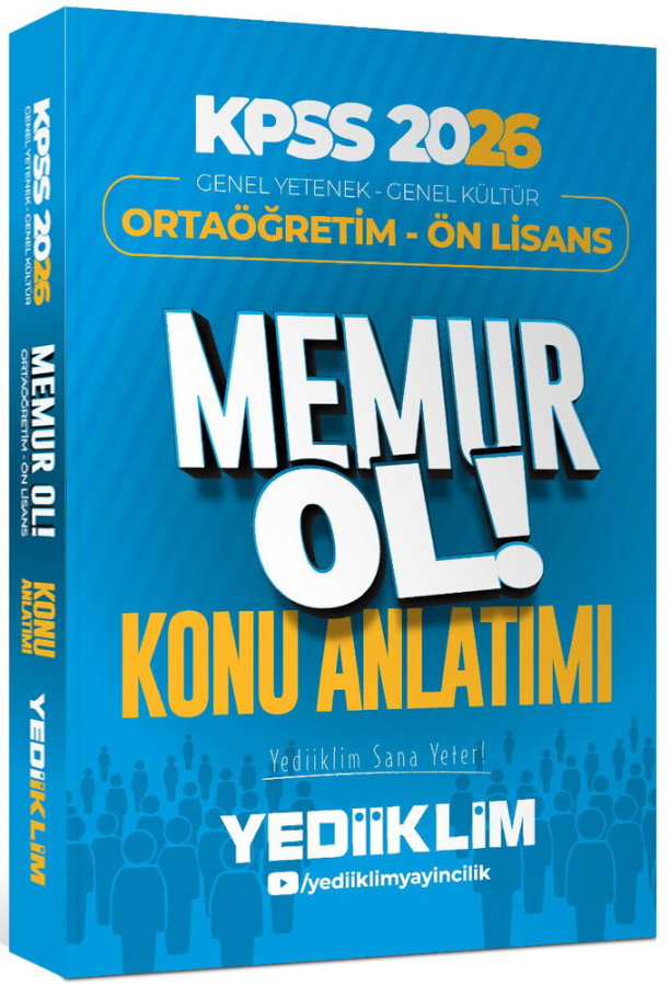 2026 KPSS Lise Ortaöğretim Ön Lisans MEMUR OL Konu Anlatımlı Tek Kitap Yediiklim Yayınları