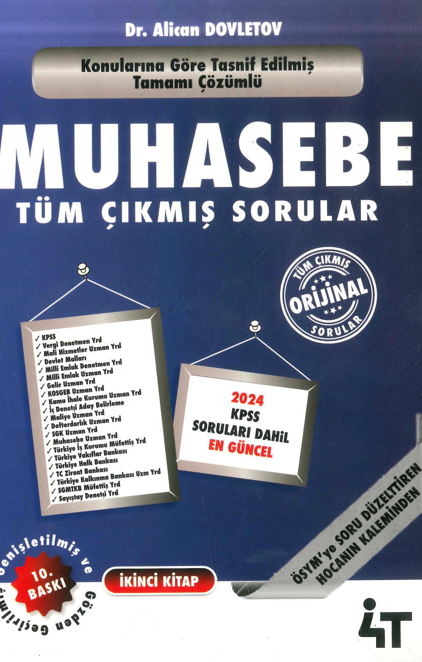 4T Yayınları Muhasebe Çıkmış Sorular 2. Kitap Alican Dovletov