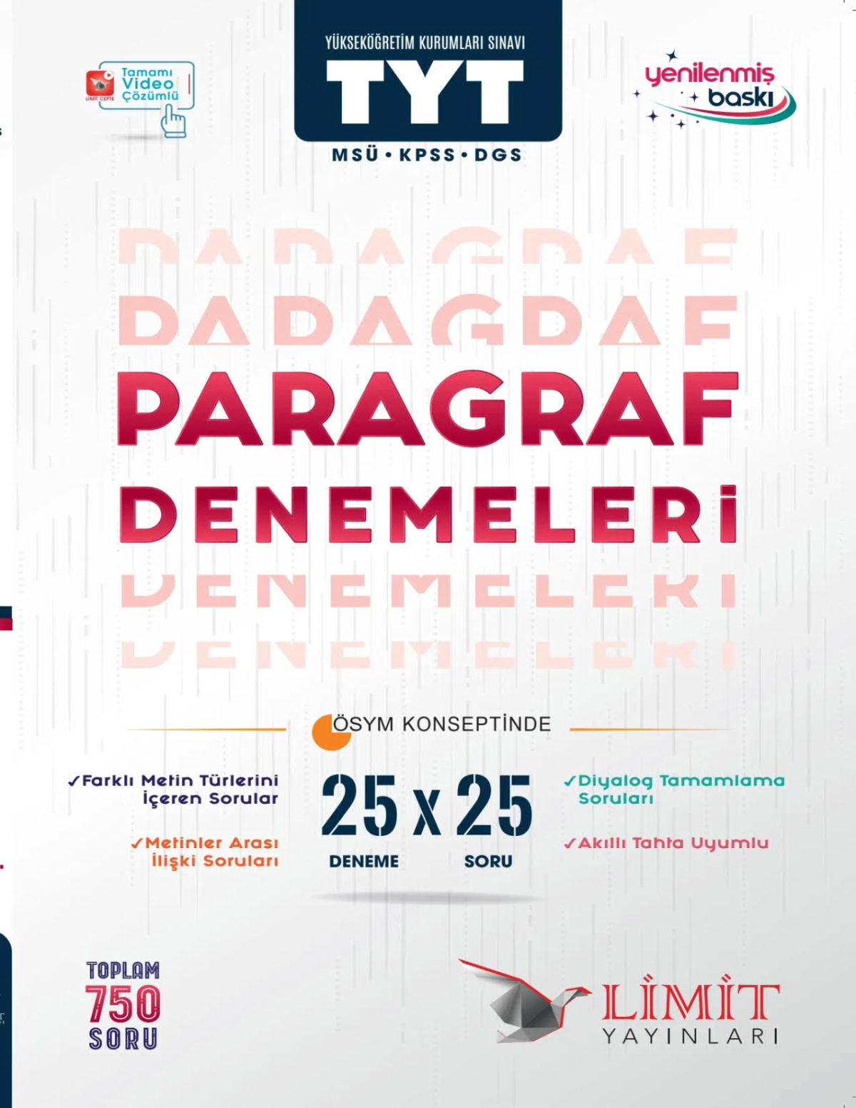 TYT Paragraf 25 X 25 Denemeleri Limit Yayınları