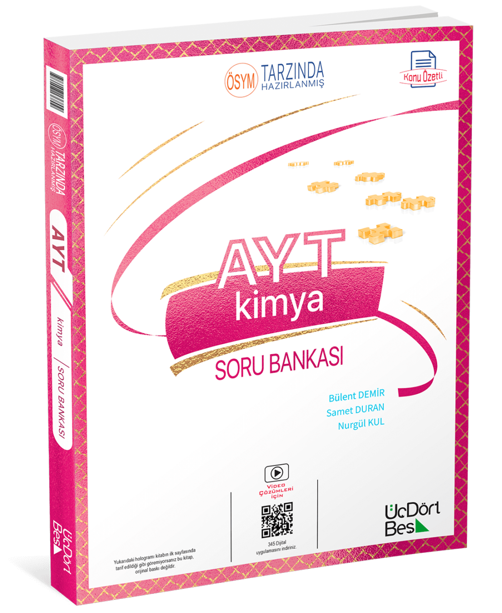 2025 AYT Kimya Konu Özetli Soru Bankası Üç Dört Beş Yayınları