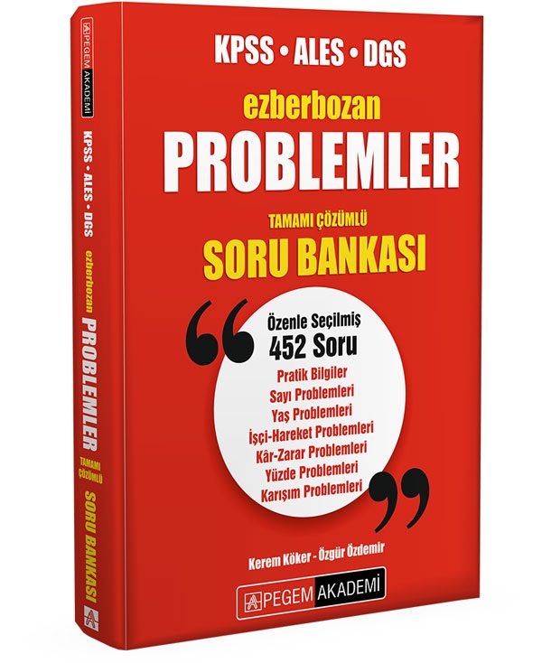 KPSS ALES DGS Problemler Ezberbozan Soru Bankası Pegem Yayınları