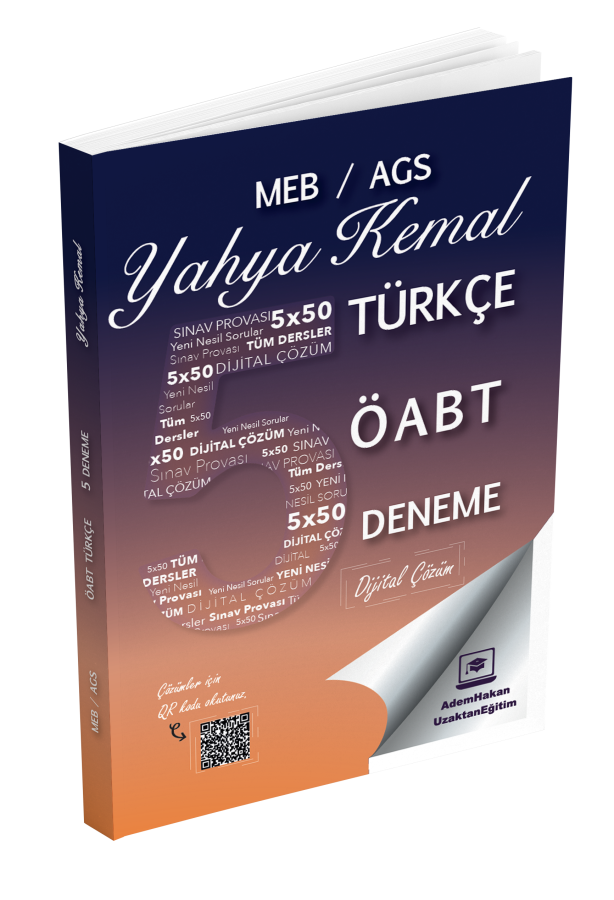 2025 MEB AGS ÖABT Yahya Kemal Türkçe Öğretmenliği Dijital Çözümlü 5 Deneme Adem Hakan Uzem