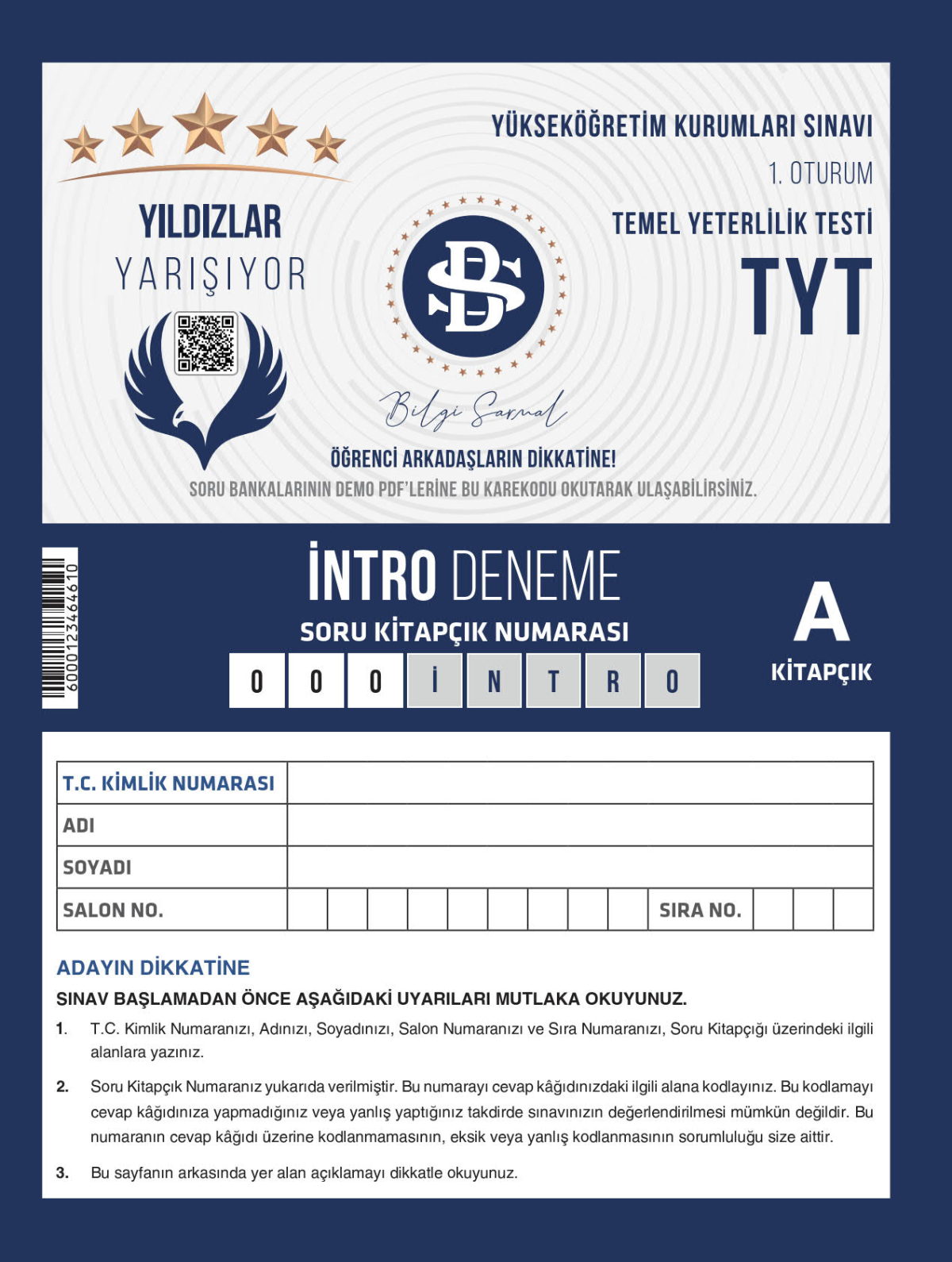 Yıldızlar Yarışıyor TYT İntro Deneme Bilgi Sarmal