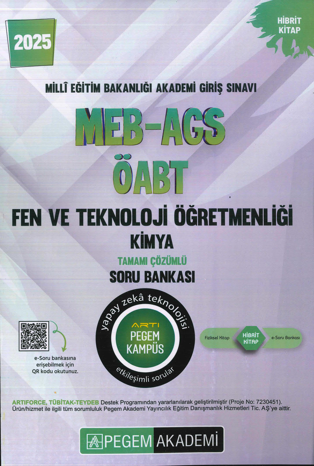 2025 MEB-AGS-ÖABT Fen ve Teknoloji Öğretmenliği Kimya Tamamı Çözümlü Soru Bankas Pegem Akademi Yayıncılık