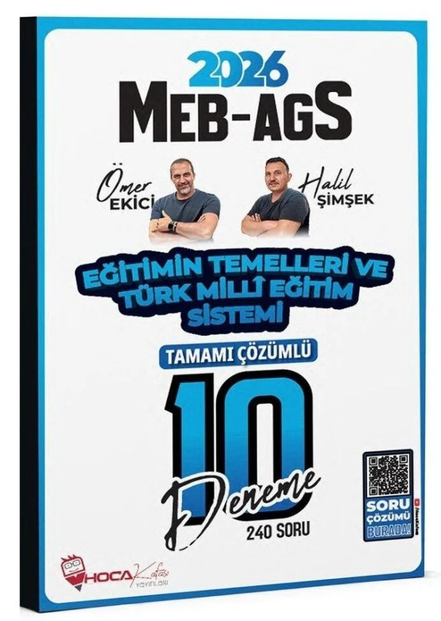 2026 MEB-AGS Eğitimin Temelleri ve Türk Milli Eğitim Sistemi 10 Deneme Çözümlü Hoca Kafası Yayınları