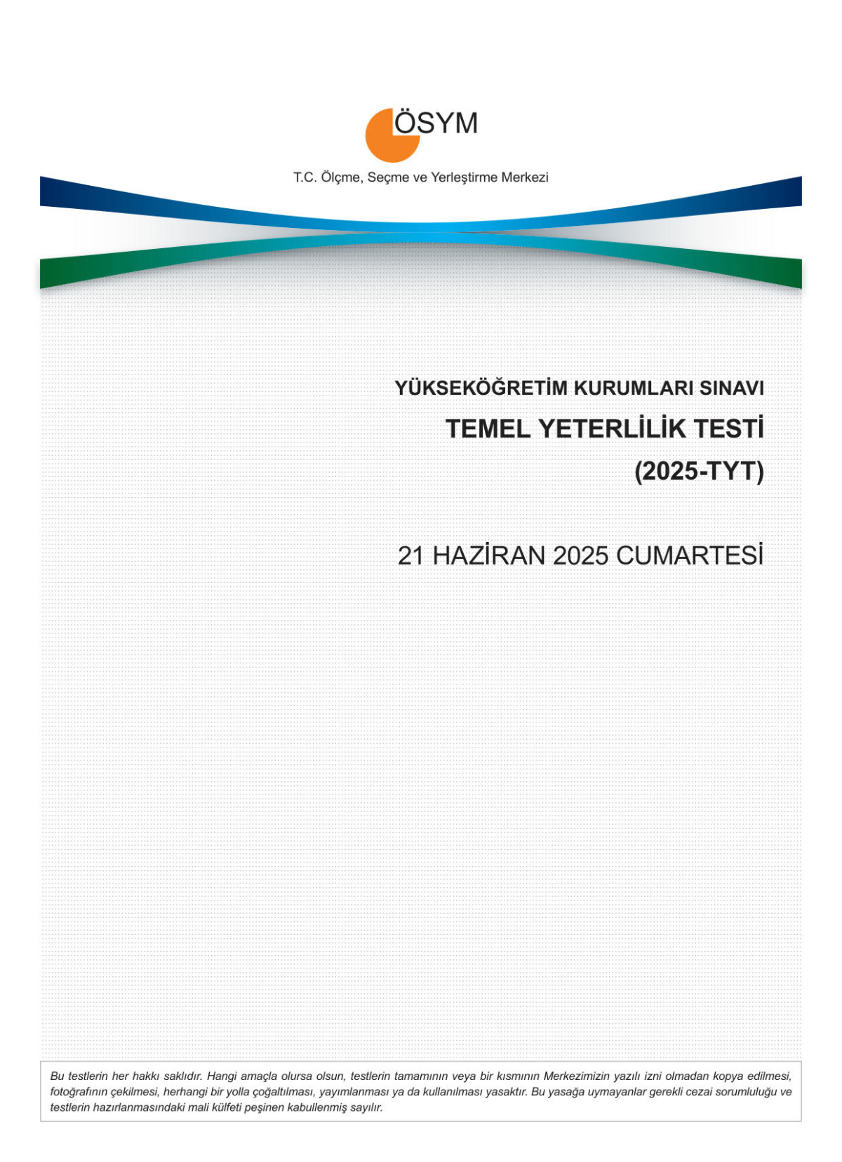 2025 TYT Çıkmış Sınav Soruları