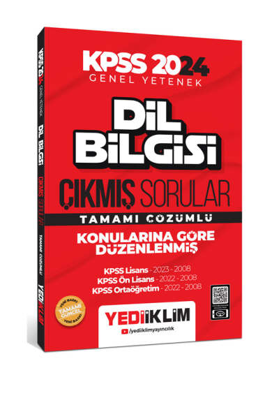 2024 KPSS Dil Bilgisi Konularına Göre Tamamı Çözümlü Çıkmış Sorular (2008-2023)