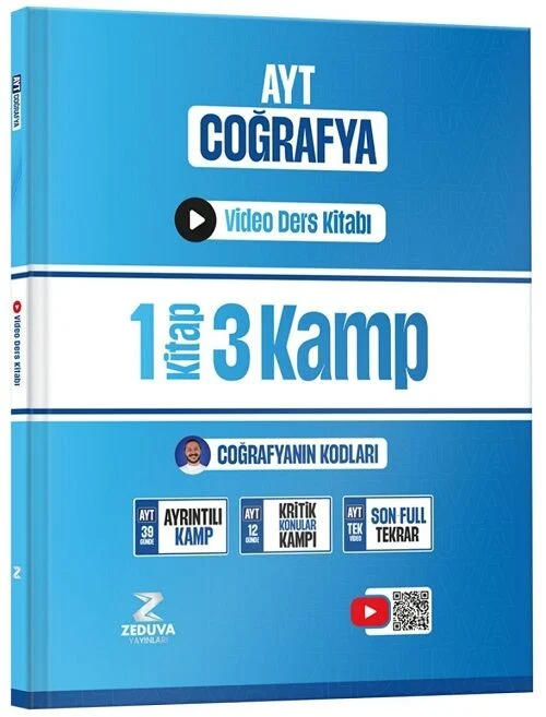Coğrafyanın Kodları AYT Coğrafya 1 Kitap 3 Kamp Video Ders Kitabı Zeduva Yayınları