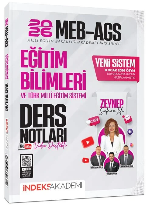 2026 MEB-AGS Eğitim Bilimleri ve Türk Milli Eğitim Sistemi Video Ders Notları İndeks Akademi Yayıncılık
