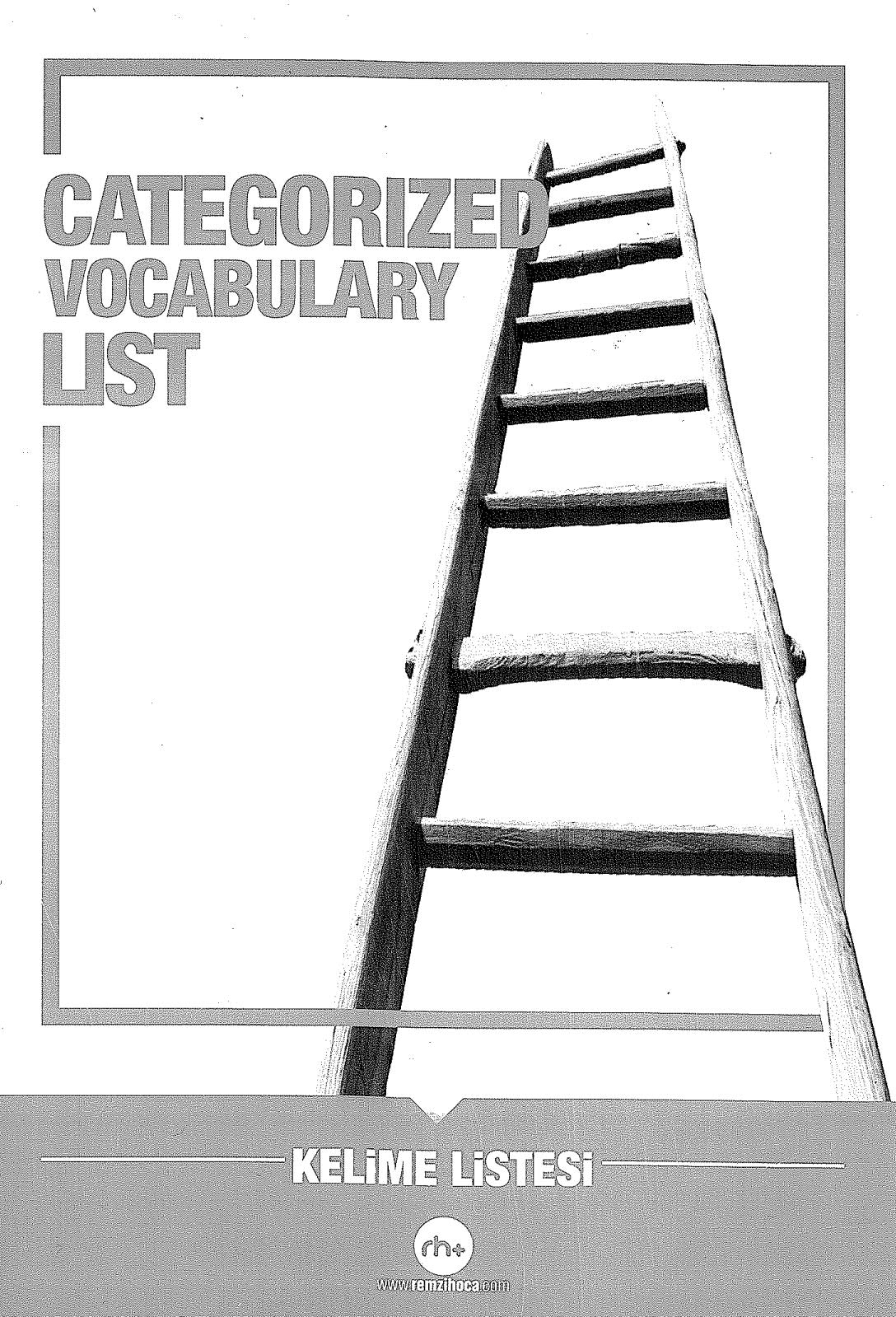 CATEGORIZED VOCABULARY LIST (KELİME LİSTESİ)