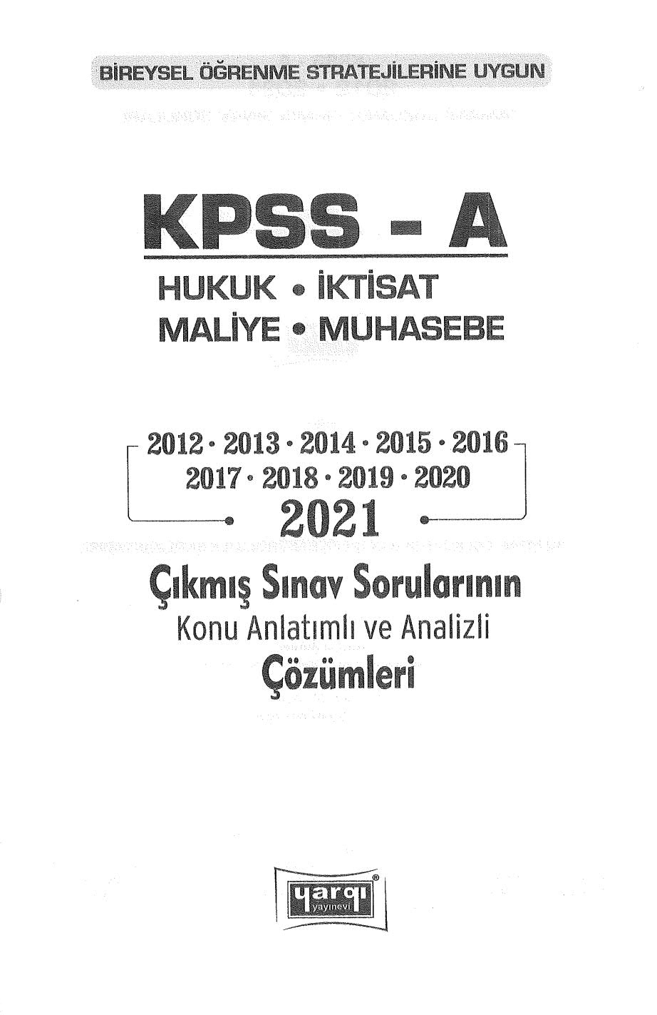 HUKUK İKTİSAT MALİYE MUHASEBE ÇIKMIŞ SORULAR 2012-2021