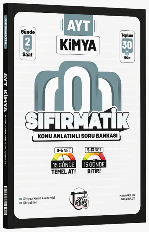 AYT Kimya Sıfırmatik Konu Anlatımlı Soru Bankası Ders Platosu