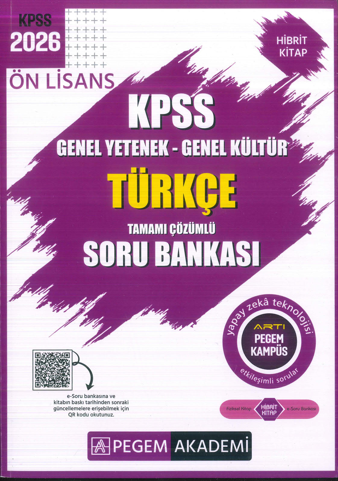 Ön Lisans KPSS Türkçe Tamamı Çözümlü Soru Bankası Pegem Akademi