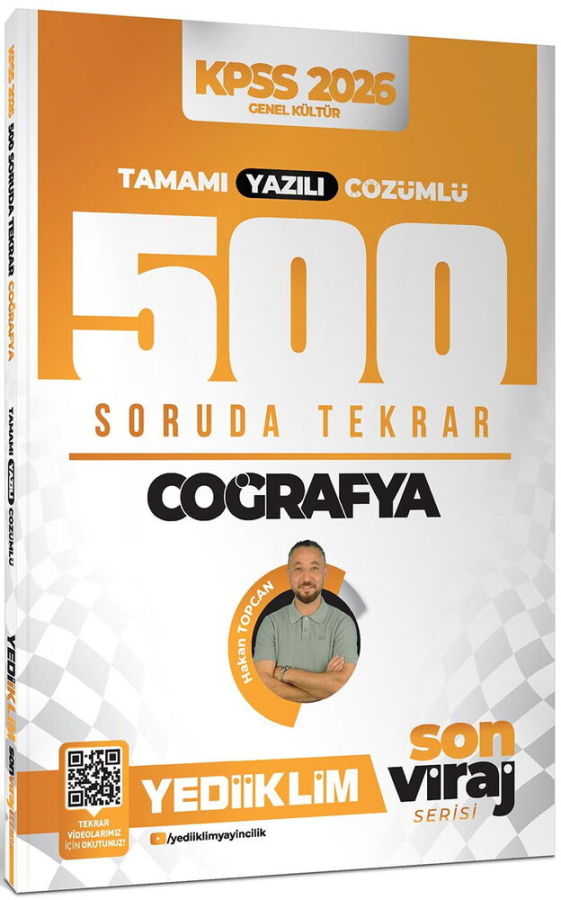 2026 KPSS AGS Coğrafya Son Viraj Serisi Tamamı Yazılı Çözümlü 500 Soruda Genel Tekrar Kampı Yediiklim Yayınları