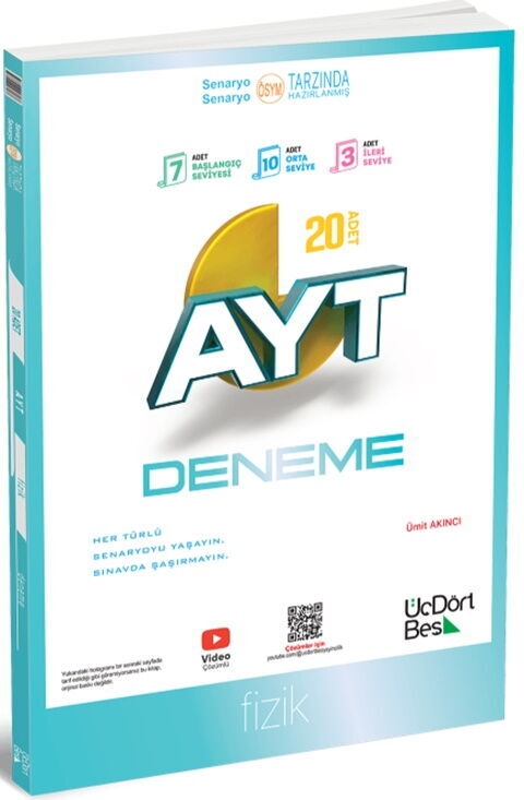 AYT 20 li Fizik Deneme Üç Dört Beş Yayınları