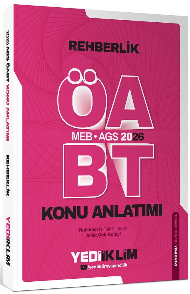2026 MEB AGS ÖABT Rehberlik Konu Anlatımı Yediiklim Yayınları