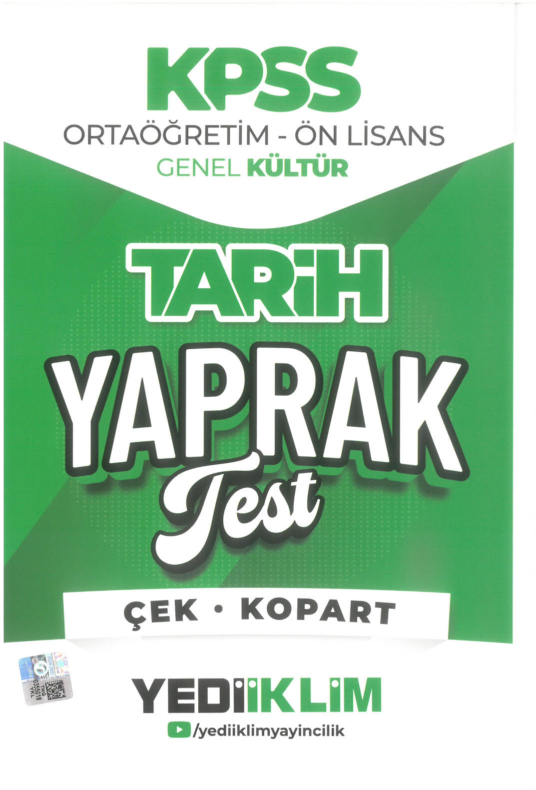 2026 KPSS Ortaöğretim-Önlisans Türkçe Çek Kopart Yaprak Test Yediiklim Yayınları