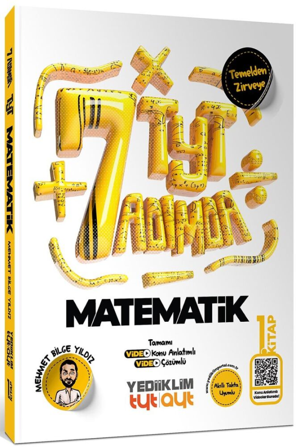 TYT Yedi Adımda Temel Matematik Video Konu Anlatımlı Video Çözümlü Soru Bankası 1 Kitap Yediiklim Yayınları