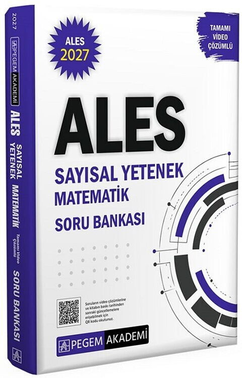 2027 ALES Sayısal Yetenek Matematik Tamamı Video Çözümlü Soru Bankası Pegem Akademi Yayıncılık