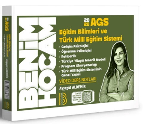 2026 AGS Eğitim Bilimleri ve Türk Milli Eğitim Sistemi Video Ders Notları AYŞEGÜL HOCA Benim Hocam Yayınları