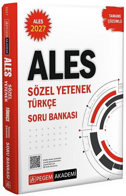2027 ALES Sözel Yetenek Türkçe Tamamı Çözümlü Soru Bankası Pegem Akademi Yayıncılık