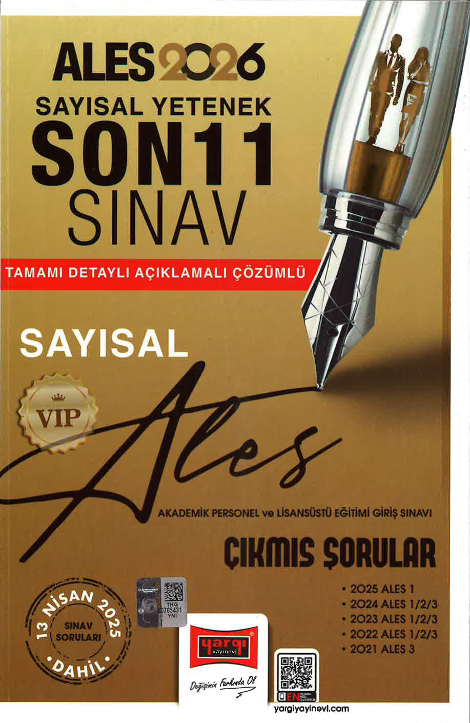2026 ALES VIP Sayısal Yetenek Son 11 Sınav Çıkmış Sorular (13 Nisan 2025 Sınavı Dahil) Yargı Yayınları SAYISAL BÖLÜM