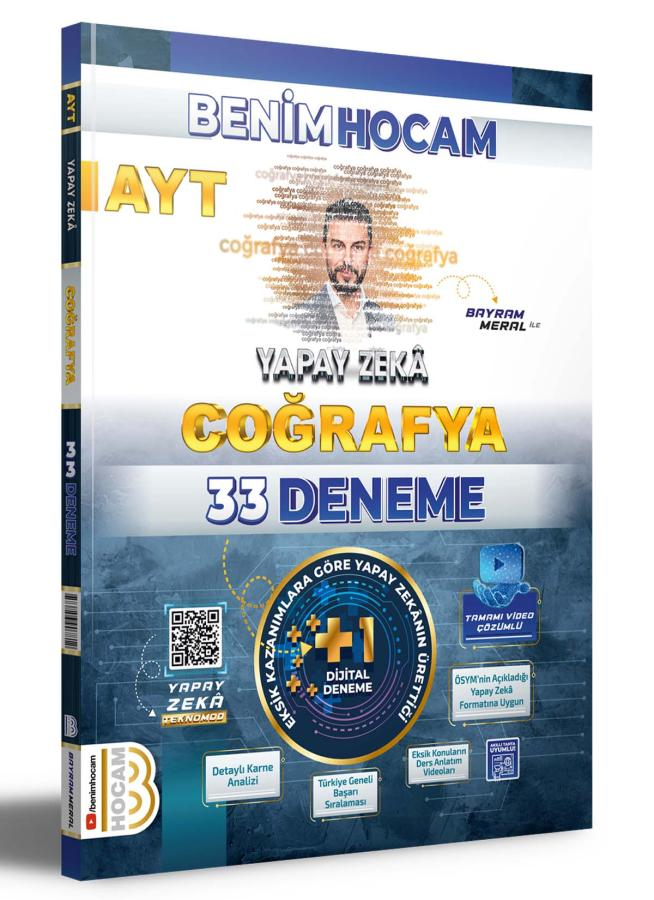 2025 AYT Yapay Zeka Coğrafya 33 Deneme Benim Hocam Yayınları