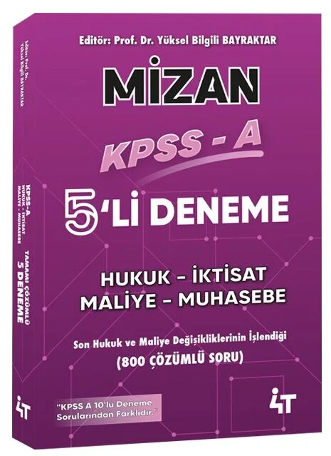 KPSS A Grubu MİZAN 5 Deneme Çözümlü 4T Yayınları
