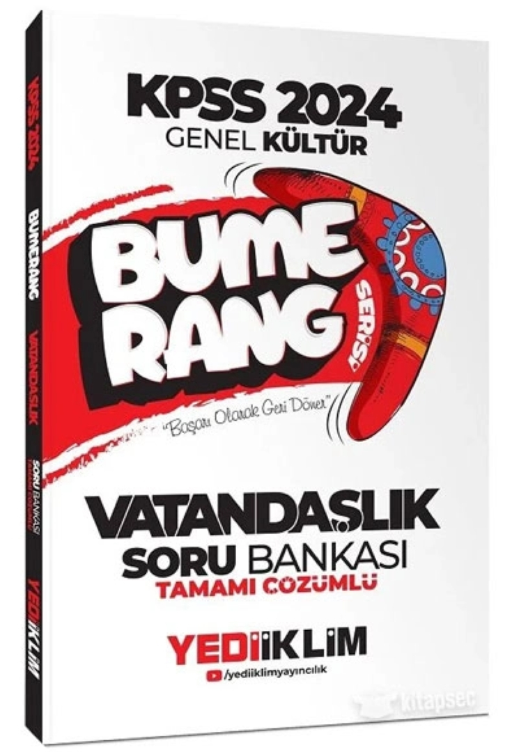 2024 KPSS Vatandaşlık Bumerang Soru Bankası Çözümlü Yediiklim Yayınları