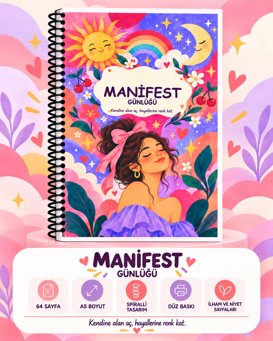 Manifest Defteri Renkli Basım Spiralli