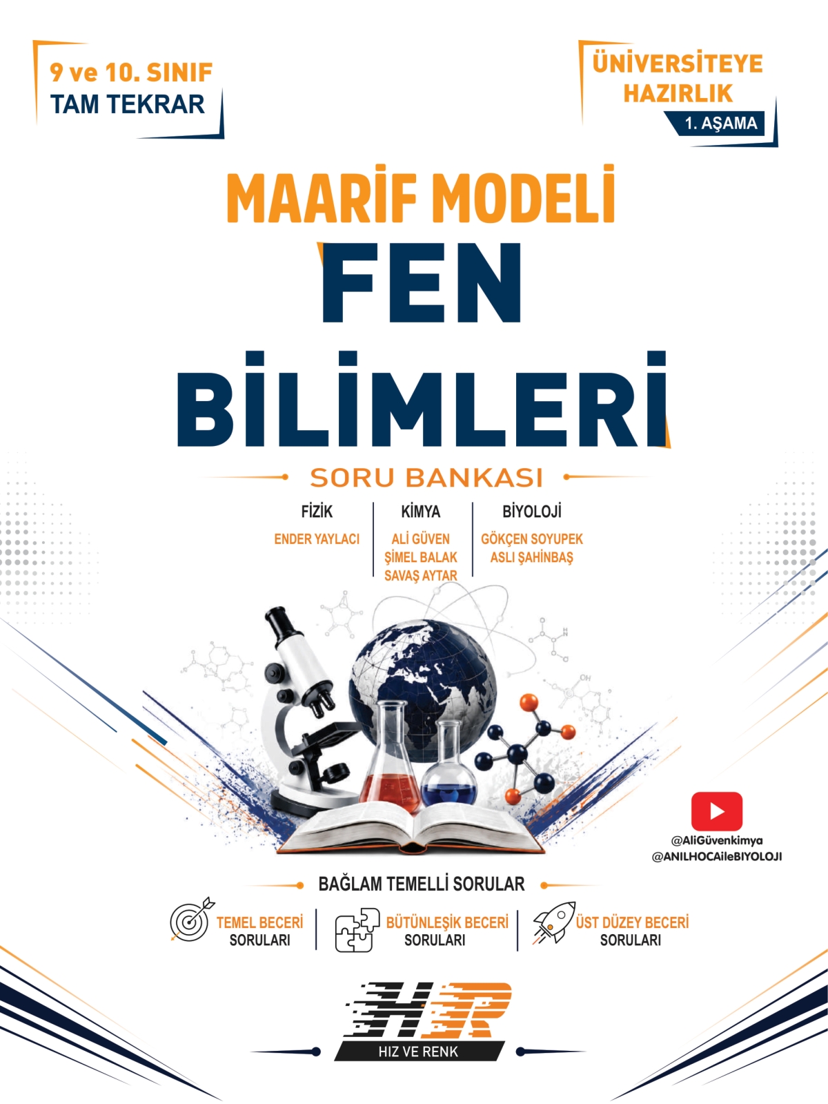 Maarif Modeli TYT Fen Bilimleri Soru bankası Fizik Kimya Biyoloji Hız ve Renk Yayınları