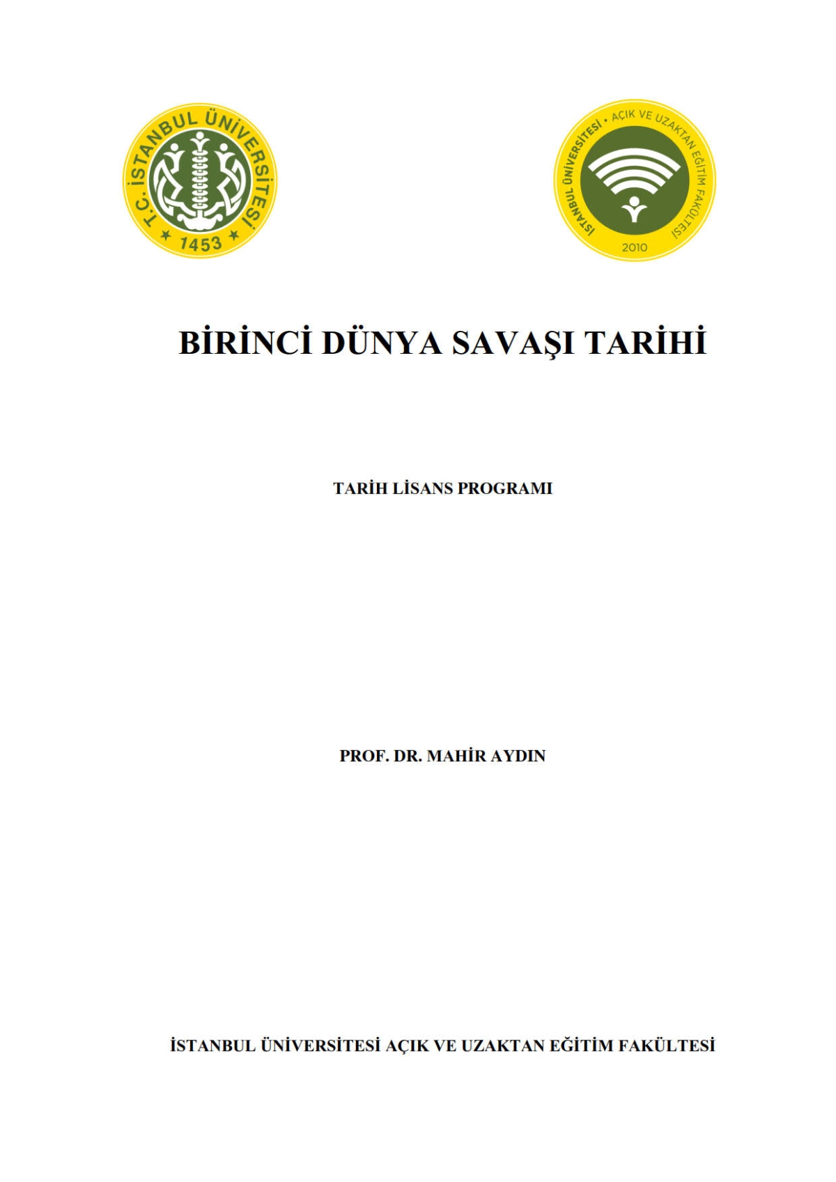 Birinci Dünya Savaşı Tarihi