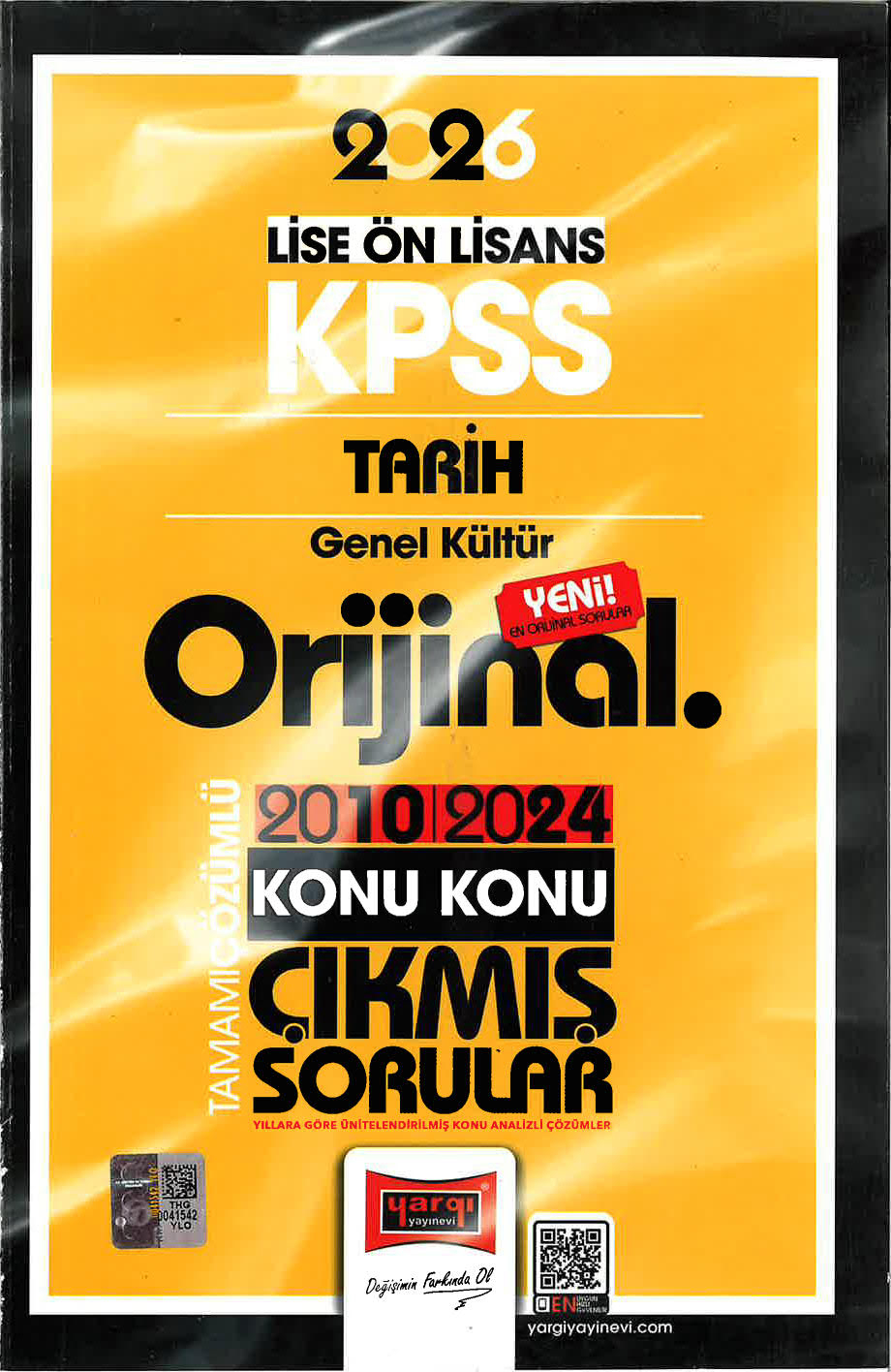 2026 KPSS Lise-Önlisans Tarih Orijinal 2010-2024 Konu Konu Çıkmış Sorular Yargı Yayınları