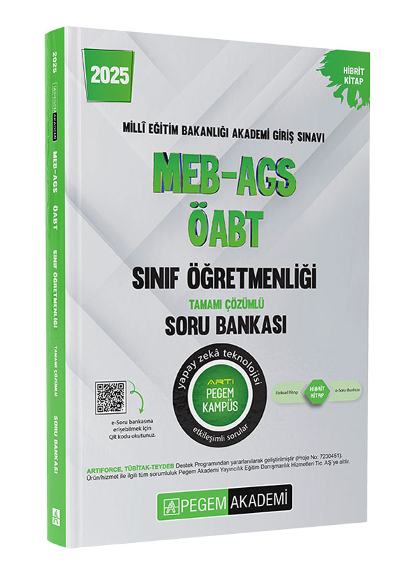 2025 MEB-AGS-ÖABT Sınıf Öğretmenliği Tamamı Çözümlü Soru Bankası Pegem Yayınları