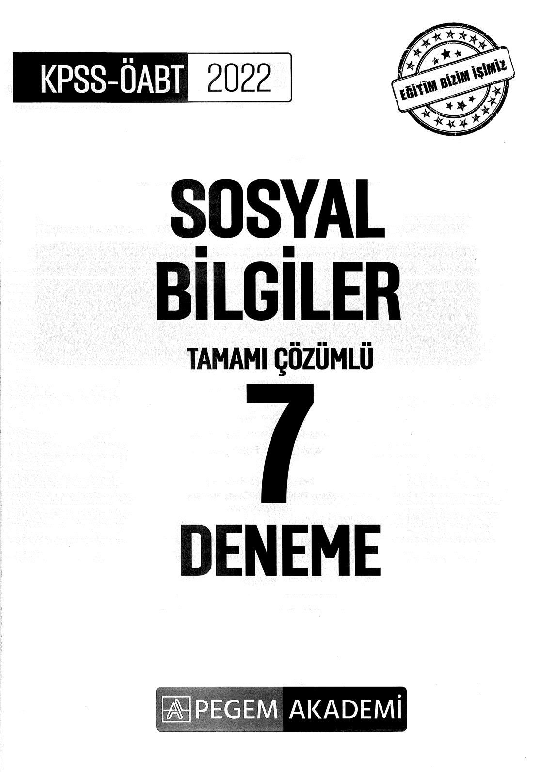 SOSYAL BİLGİLER TAMAMI ÇÖZÜMLÜ 7 DENEME